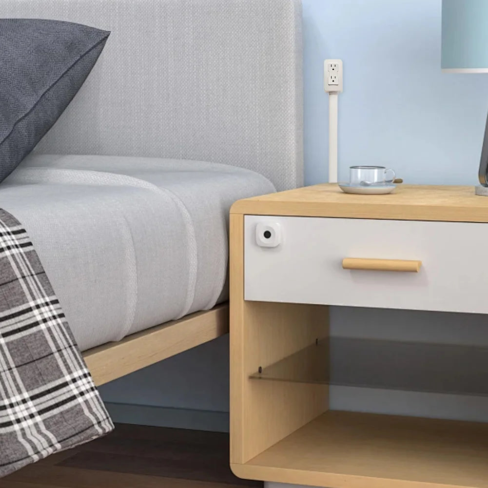 Power Socket Expander 2 Sockets 180° Rotation Stretchable Electrical Outlet Extender Power Socket Sofa Bedside Table Expander